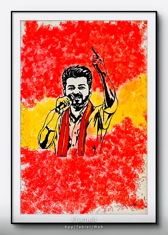 Custom Acrylic Portrait of Tamil Nadu CM C. Joseph Vijay (Ilayathalapathy) on Canvas – 40x60