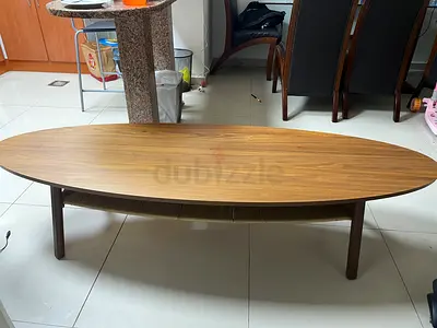 Mid-century Modern Oval Coffee Table - Wooden Finish