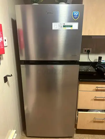 Midea 2-Door Top Freezer Refrigerator - Stainless Steel,