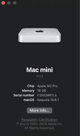 Apple Mac mini (2023) M2 Pro, 16GB — Excellent Condition