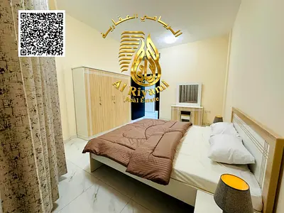 Furnished two-bedroom apartment with living room, Ajman Corniche, all bills included