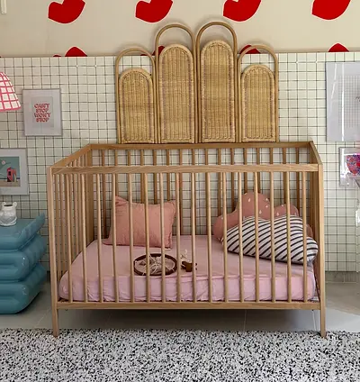 Ikea baby wooden cot with mattress