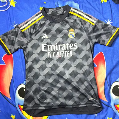 Real Madrid Away Football Jersey - Size L (Black/Grey) - Authentic Look