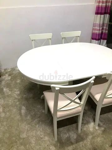 IKEA ROSENTORP Extendable Dining Table with 4 chairs