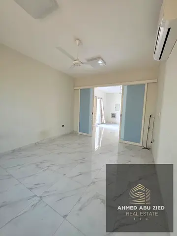 Two master bedrooms, large living room, majlis, spacious kitchen, three bathrooms, large roof terrace, split air conditioning, payment facilities avai