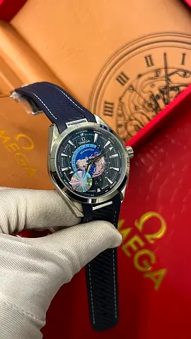 Omega Seamaster Aqua Terra Worldtimer Blue Dial Automatic — Complete Set