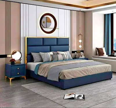 Headboard Designe king size fully customisable bedframe in soft Fabric storage can be installed