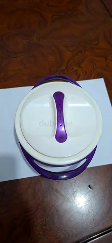 Plastic Salad Bowl with Lid and Handles – 2.5L (White  Purple)