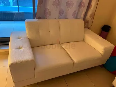 White leather sofa 3+2 seater