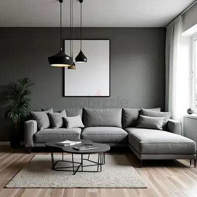 Modern Grey L-shaped Sofa