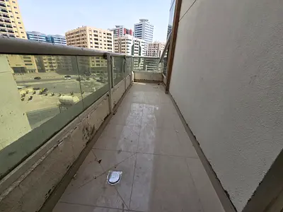 2BHK in Al Majaz 2 with large balcony & terrace, fully renovated, first tenant, open view, spacious layout, 2 full bathrooms, near Dubai exit. AED 45K