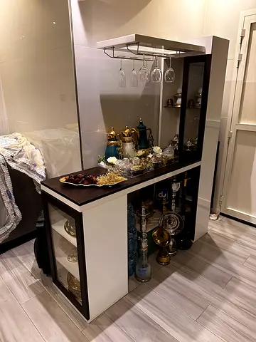 Bar table with storage and light