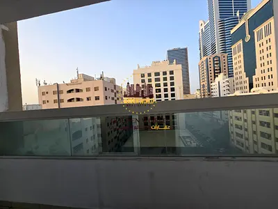 1-bedroom apartment and hall with a balcony in Al Majaz 3, parking available, built-in wall storage, 1 bathroom, prime location, rent 40,000, suitable