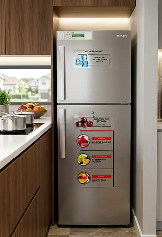Nikai 280L Double Door Frost Free Refrigerator - Silver