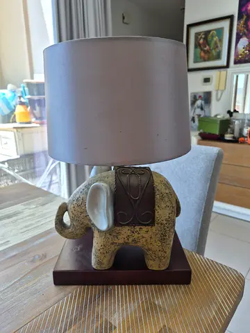 Decorative Elephant Table Lamp with Fabric Shade