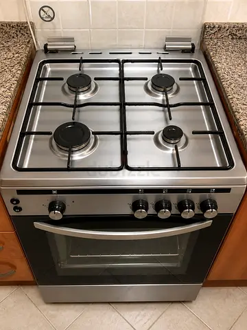 Stainless Steel 4-Burner Gas Cooker with Oven