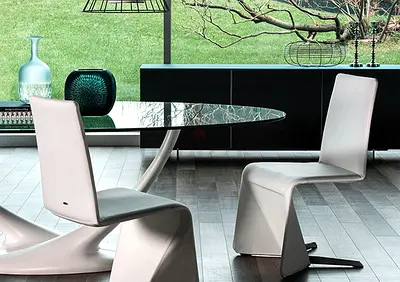 x2 CATTELAN ITALIA Patricia chairs white genuine leather luxury Italian designer W51 D58 H95 cm