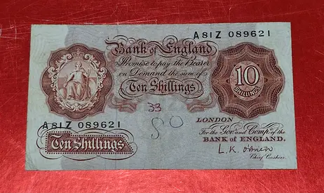 1955 England 10 schilling