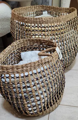 Handwoven Seagrass Storage Baskets — Set of 2