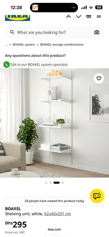 IKEA BOAXEL white wall-mounted shelving unit (62x40x201 cm)