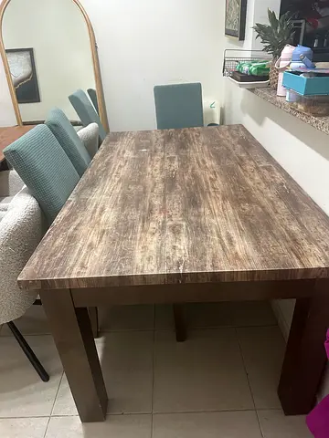 Dining set with 4 chairs: Used 5 years