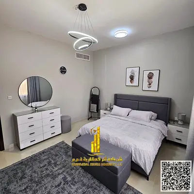 Beautiful furnished one-bedroom apartment with new furniture for monthly rent in Ajman - Al Rawda 3