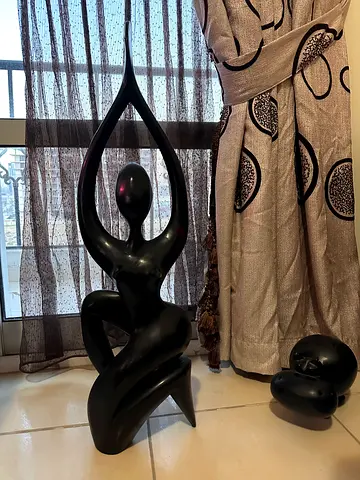 Modern Abstract Black Sculpture - Decorative Figure for Home