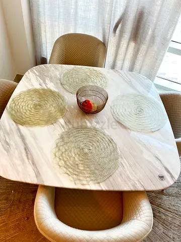 Marble Square Dining Table (Seats 4) - Brand New
