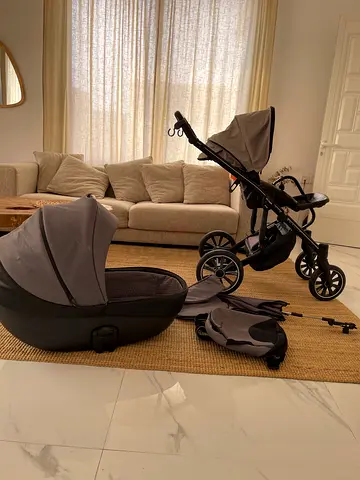 3-in-1 Baby Stroller Travel System with Bassinet and Car Seat - Grey. Anex M Type(we paid 6000aed)