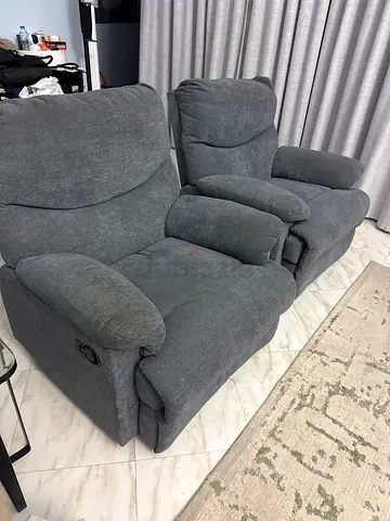 Comfortable 1-seater Grey Reclining chair - Good Condition