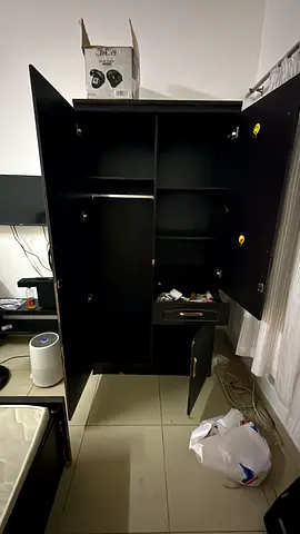 Large black wardrobe / armoire in good used condition