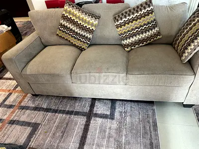 3-Seater Grey Fabric Sofa in Good Condition