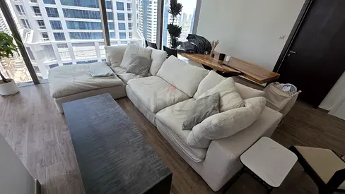 Luscious Marina Home Feather filled sofa with footstool
