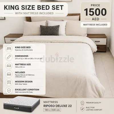 King Bed with side drawers