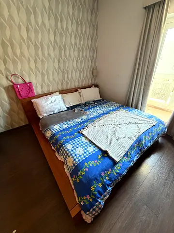Solid Wood queen Bed Frame with Mattress - Good Condition from 2XL