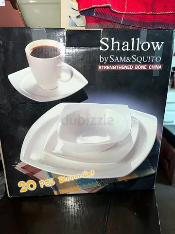 Shallow by Sam  Squito Strengthened Bone China Dinner Set (New in Box)
