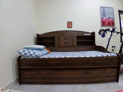 Bed without mattress