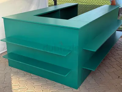 Green Reception Counter / Retail Checkout Desk / Food Beverages Bar