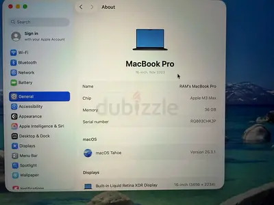 M3 max 16”36gb ram 1tb ssd