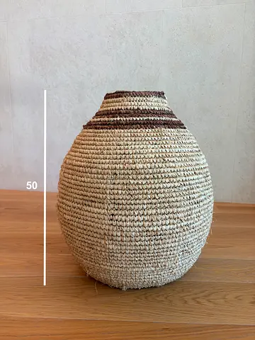 Handwoven Natural Seagrass Floor Basket/Vase