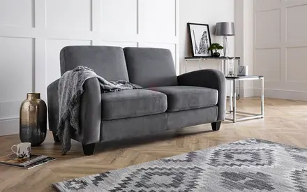 Smoothly curved armrest 2 seater sofa