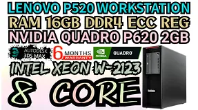 16GB RAM DDR4 LENOVO P520 WORKSTATION 8 CORE INTEL XEON W-2123 NVIDIA QUADRO P620 2GB DDR5 GRAPHICS