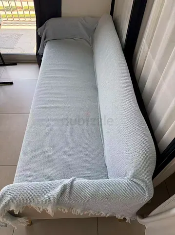 Light grey 3-seater sofa with slipcover - good condition