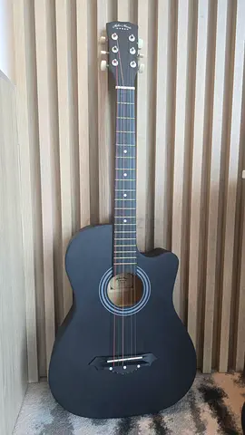 Acoustic Guitar With Bag And Strap 38 Inch Black vinyl - Brand new (1 month use)