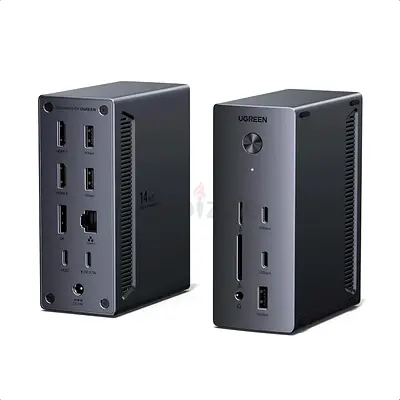 UGREEN Docking Station, Triple 4K Display (2x HDMI+ DP), 14-Port USB-C Dock, 100W Max Charging for L