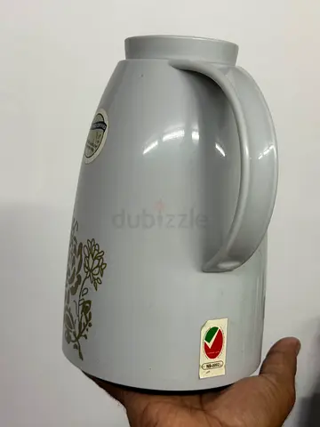 Used Thermos Vacuum Jug - 1L (White, Floral)
