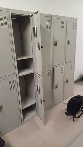 Set of Metal Storage Lockers — Light Grey, Good Used Condition