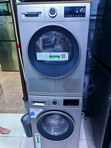 Bosch latest model series 4 9 kg washer and 9 kg dryer separate set freestanding sliver hy tata