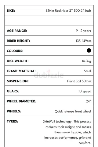 BTwin Rockrider ST 500 24-inch kids mountain bike - 18 speed, good condition