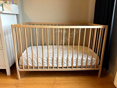 IKEA Gulliver Baby Cot - Natural Wood, Good Condition